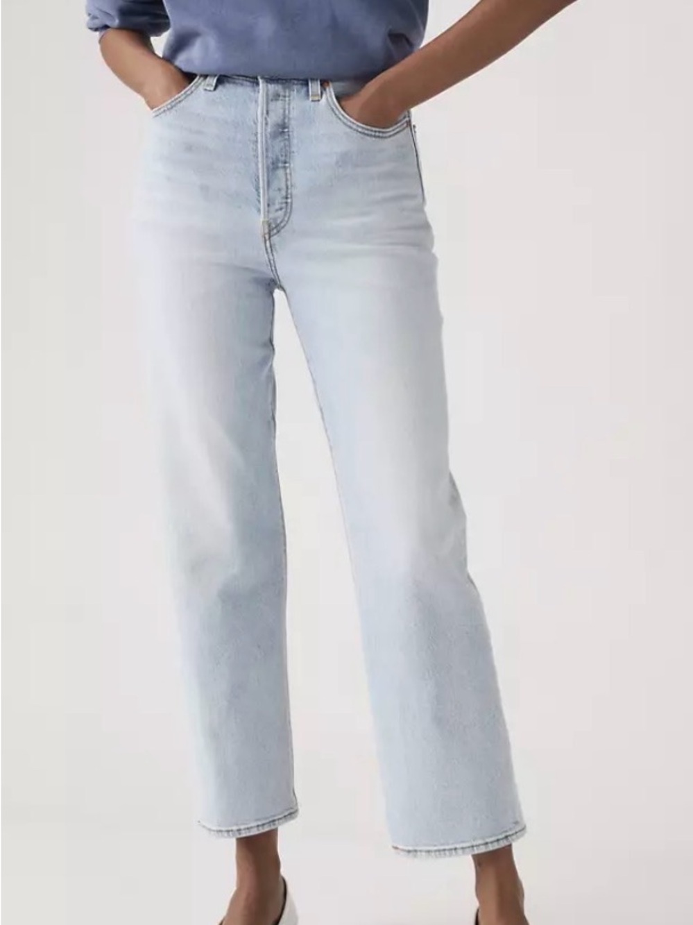 Levi Ribcage Strait Ankle 27 Light Blue